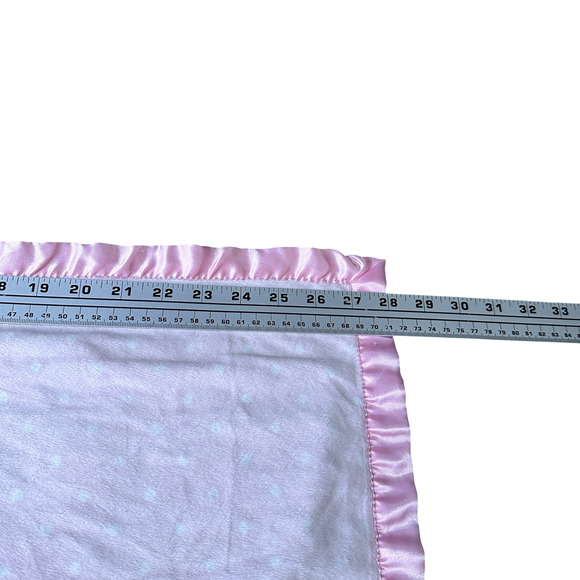 Cloud Island Pink Bunny Rabbit Lovey Security Blanket Satin Trim Polka Dots - Picture 5 of 6